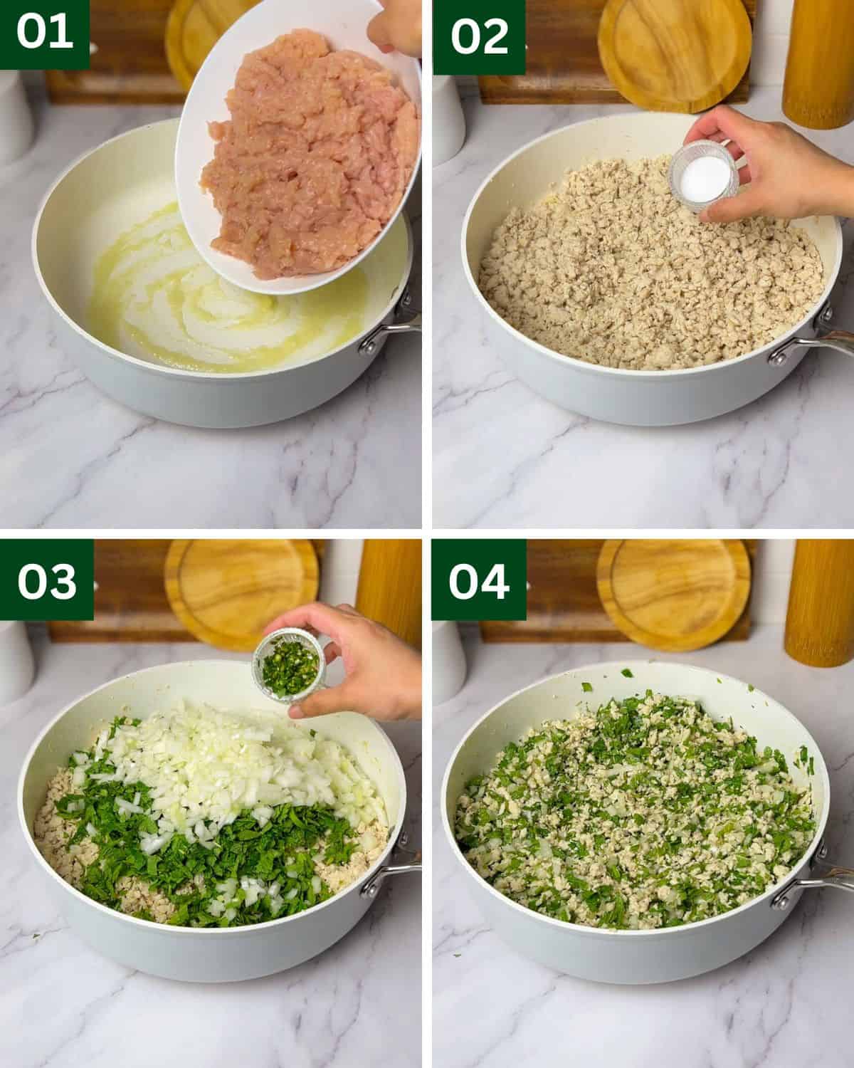 steps for preparing chicken samosa filling