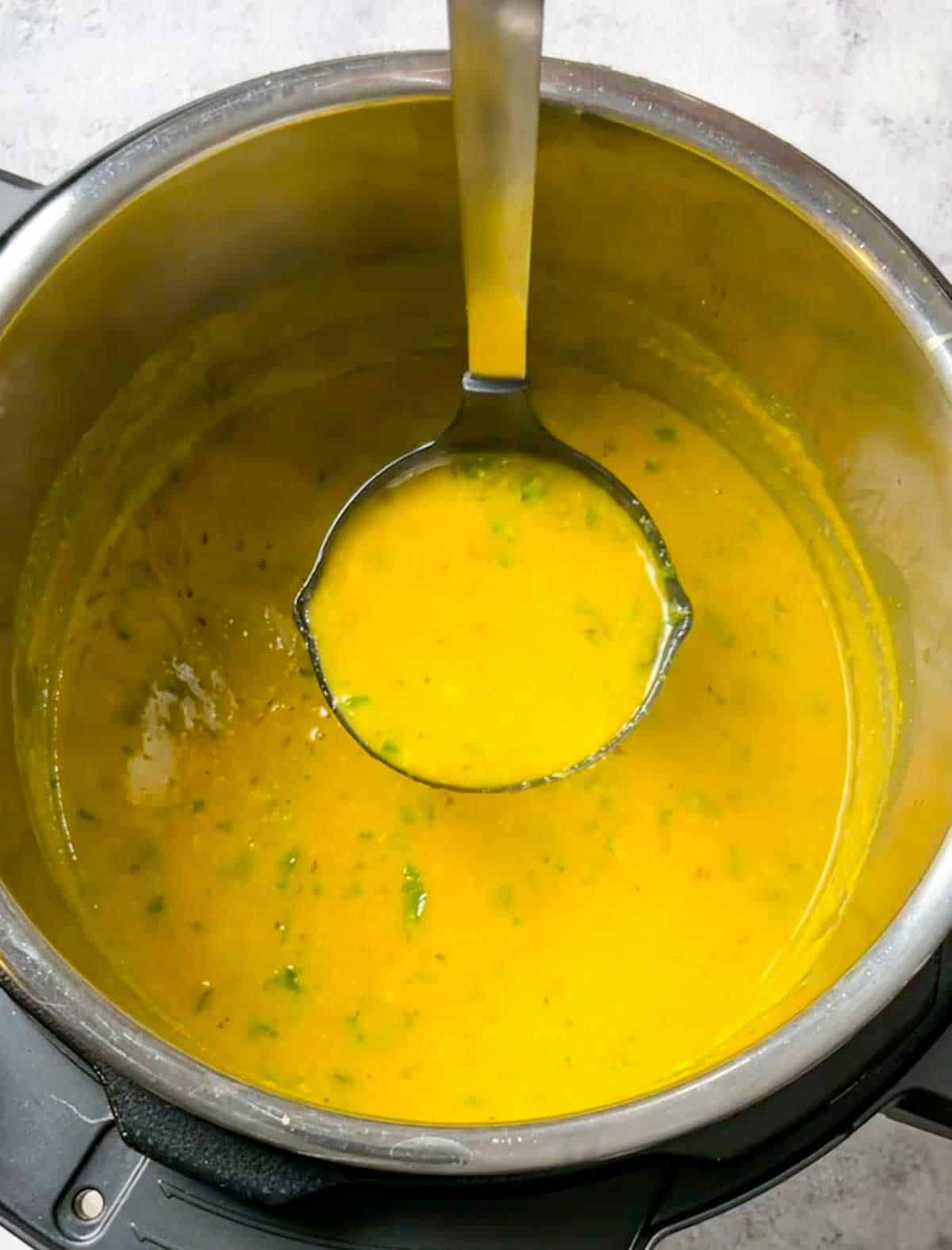 simmering dal on low heat