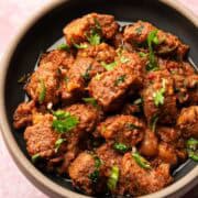 bhuna gosht served in a bowl