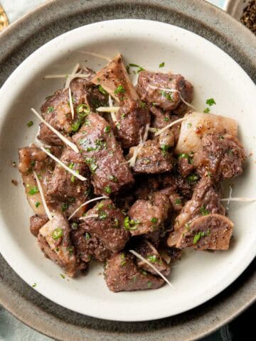 Beef namkeen gosht served on a plate