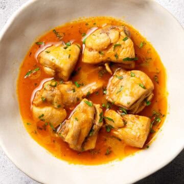 chicken shorba in a white low bowl