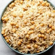 chana pulao on a plate