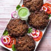 chapli kababs served on a platter