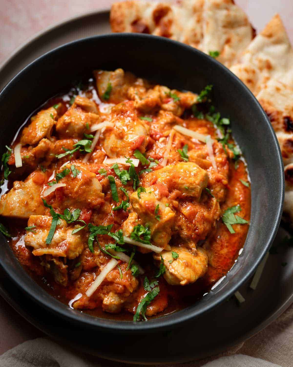 ginger chicken in a deep plate